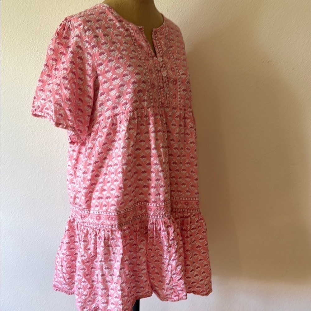 Marea sz L Pink Patterned Casita Dress cotton Tunic short Dress, great condition - Picture 8 of 12
